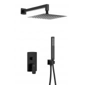 KFA Armatura Mokait Black zestaw prysznicowy podtynkowy z deszczownicą czarny mat 5539-511-81