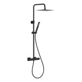 KFA Armatura Logon Black zestaw prysznicowy Premium ścienny termostatyczny z deszczownicą czarny mat 5746-920-81