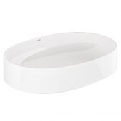 Kludi Resa O umywalka z korkiem 60x40 cm owalna nablatowa biała 58CW2043