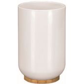 Kleine Wolke Timber kubek na szczoteczki stojący biały/bambus 5877100852