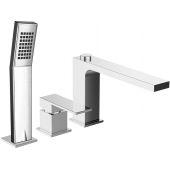 Laveo Kvadrato bateria wannowo-prysznicowa 3-otworowa chrom BLQ013D