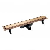 Laveo Basso odpływ liniowy 60 cm ruszt odwracalny różowe złoto COB860D