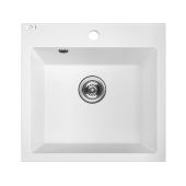 Laveo Alena zlewozmywak granitowy 49x49 cm biały SBA610T