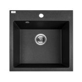 Laveo Alena zlewozmywak granitowy 49x49 cm czarny SBA710T