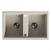 Laveo Barbados zlewozmywak granitowy 78x48 cm beżowy SBB420T