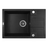Laveo Barbados zlewozmywak granitowy 65x44 cm czarny SBB713T