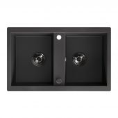 Laveo Barbados zlewozmywak granitowy 78x48 cm czarny SBB720T