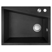 Laveo Grenada zlewozmywak granitowy 60x48 cm czarny SBG710T