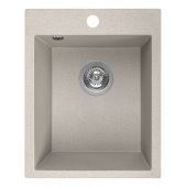 Laveo Chichi zlewozmywak granitowy 48x39 cm 1-komorowy beżowy SBH410T