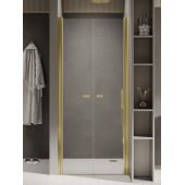 New Trendy New Soleo Light Gold drzwi prysznicowe 150 cm uchylne złoty połysk/szkło przezroczyste D-0525A