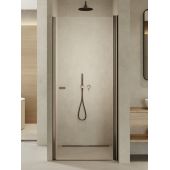 New Trendy New Soleo Gunmetal Brushed drzwi prysznicowe 80 cm uchylne grafitowy szczotkowany/szkło przezroczyste D-0529A
