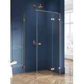 New Trendy Avexa Gold Brushed kabina prysznicowa 90x110 cm prostokątna prawa złoty szczotkowany/szkło przezroczyste EXK-1749
