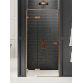 New Trendy Avexa Copper Brushed drzwi prysznicowe 110 cm uchylne lewe miedź szczotkowana/szkło przezroczyste EXK-3537