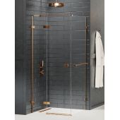 New Trendy Avexa Copper Brushed kabina prysznicowa 100x100 cm kwadratowa lewa miedź szczotkowana/szkło przezroczyste EXK-3620