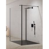 New Trendy New Modus Black ścianka prysznicowa walk-in 100 cm czarny mat/szkło przezroczyste EXK-5598