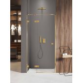 New Trendy Avexa Gold Shine XR drzwi prysznicowe 110 cm uchylne lewe złoty połysk/szkło przezroczyste EXK-6742