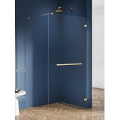 New Trendy Avexa Gold Brushed ścianka prysznicowa walk-in 90 cm złoty szczotkowany/szkło przezroczyste EXK-7036