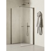 New Trendy New Soleo Gunmetal Brushed kabina prysznicowa 90x90 cm kwadratowa grafitowy szczotkowany/szkło przezroczyste K-2139-WP