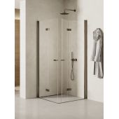 New Trendy New Soleo Gunmetal Brushed kabina prysznicowa 90x90 cm kwadratowa grafitowy szczotkowany/szkło przezroczyste K-2251