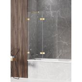 New Trendy Avexa Gold Shine parawan nawannowy 100 cm lewy złoty połysk/szkło przezroczyste EXK-2182