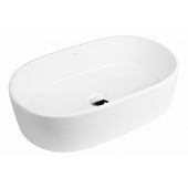 Oltens Lom umywalka 55x34 cm nablatowa owalna z powłoką SmartClean biała 40811000