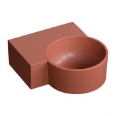 Omnires Ovo M+ umywalka 33x34 cm narożna ścienna-nablatowa terracotta mat OVO335UWLTE