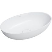 Omnires Shell M+ umywalka 60x35 cm owalna nablatowa biały mat SHELLUNBM