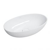 Omnires Shell M+ umywalka 60x35 cm owalna nablatowa biała SHELLUNBP