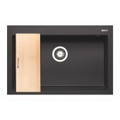 Pyramis Istros zlewozmywak granitowy 76x50 cm czarny C070219011WD