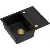 Quadron Morgan 116 zlewozmywak 62x50 cm wpuszczany GraniteQ pure carbon/złoty HB8210U7-G1_P2O