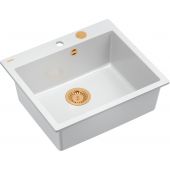 Quadron Morgan 110 zlewozmywak 57x50 cm GraniteQ snow white HB8304U1-C1_P2O