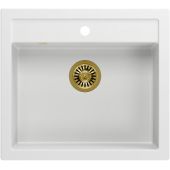 Quadron Bill 110 zlewozmywak 59,5x54 cm GraniteQ snow white/złoty HCQB6054U1_PVDG1