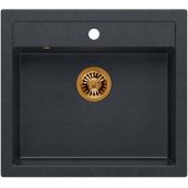 Quadron Bill 110 zlewozmywak 59,5x54 cm GraniteQ black diamond/miedź HCQB6054U8_PVDC1