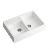 Quadron Bill 120 zlewozmywak 90x62 cm GraniteQ snow white/stal szlachetna HCQB9062U1_BS