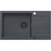 Quadron Christian 136XL zlewozmywak 78x45 cm GraniteQ wpuszczany black dotted/elementy pure carbon HCQC57845CZK_PC