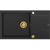 Quadron Evan 136 XL zlewozmywak 86x50 cm GraniteQ pure carbon/złoty HCQE58650U7_PVDG1_P2O