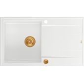 Quadron Evan 111 zlewozmywak 86x50 cm GraniteQ snow white/miedź HCQE8650U1_PVDC1_P2O