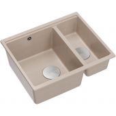 Quadron Logan 150 zlewozmywak GraniteQ 55x46 cm beż/elementy stalowe HCQL5646U2-BS_U