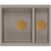Quadron Logan 150 zlewozmywak 55x46 cm Graniteq jasnobeżowy/miedziany HCQL5646U4-C1_U