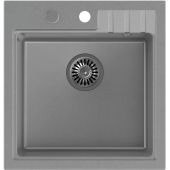 Quadron Peter 110 zlewozmywak 50x52 cm GraniteQ silver stone/stalowy HCQP5052SZK