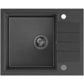 Quadron Peter 116 zlewozmywak 62x50 cm GraniteQ black dotted/stal HCQP6250CZK