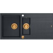 Quadron Evan 156XL zlewozmywak 100x50 cm GraniteQ black diamond/miedziany HQE5510050U8_PVDC1_P2O