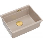 Quadron Logan 100 zlewozmywak GraniteQ 56x45 cm beż/elementy złote HQJ6045U2_PVDG1_U