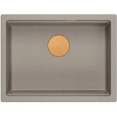 Quadron Logan 100 zlewozmywak 59,5x45 cm Graniteq jasnobeżowy/miedziany HQJ6045U4_PVDC1_U