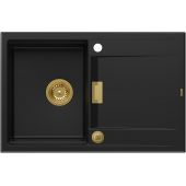 Quadron Owen 111 zlewozmywak 76x50 cm GraniteQ pure carbon/złoty HQO7650U7_PVDG1