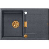 Quadron Owen 111 zlewozmywak 76x50 cm GraniteQ black diamond/miedź HQO7650U8_PVDC1