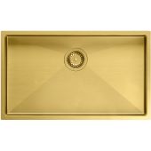 Quadron Anthony zlewozmywak stalowy z syfonem 74x44 cm złoty MF7444PVDBSG1