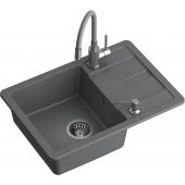 Quadron Ready Smart zlewozmywak 62x44 cm szary z baterią i dozownikiem TQ6244RSSZ