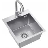 Quadron Luke 90 zlewozmywak stalowy 40x45 cm z baterią kuchenną stal ZH4045BS_3623500_BS