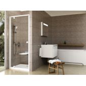 Ravak Pivot drzwi prysznicowe 80 cm uchylne biały połysk/szkło przezroczyste 03G40101Z1